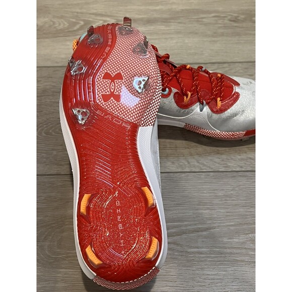Bryce Harper Under Armour Low ST Baseball Cleats UA 8 Red White Men's Size 12 - Picture 7 of 7